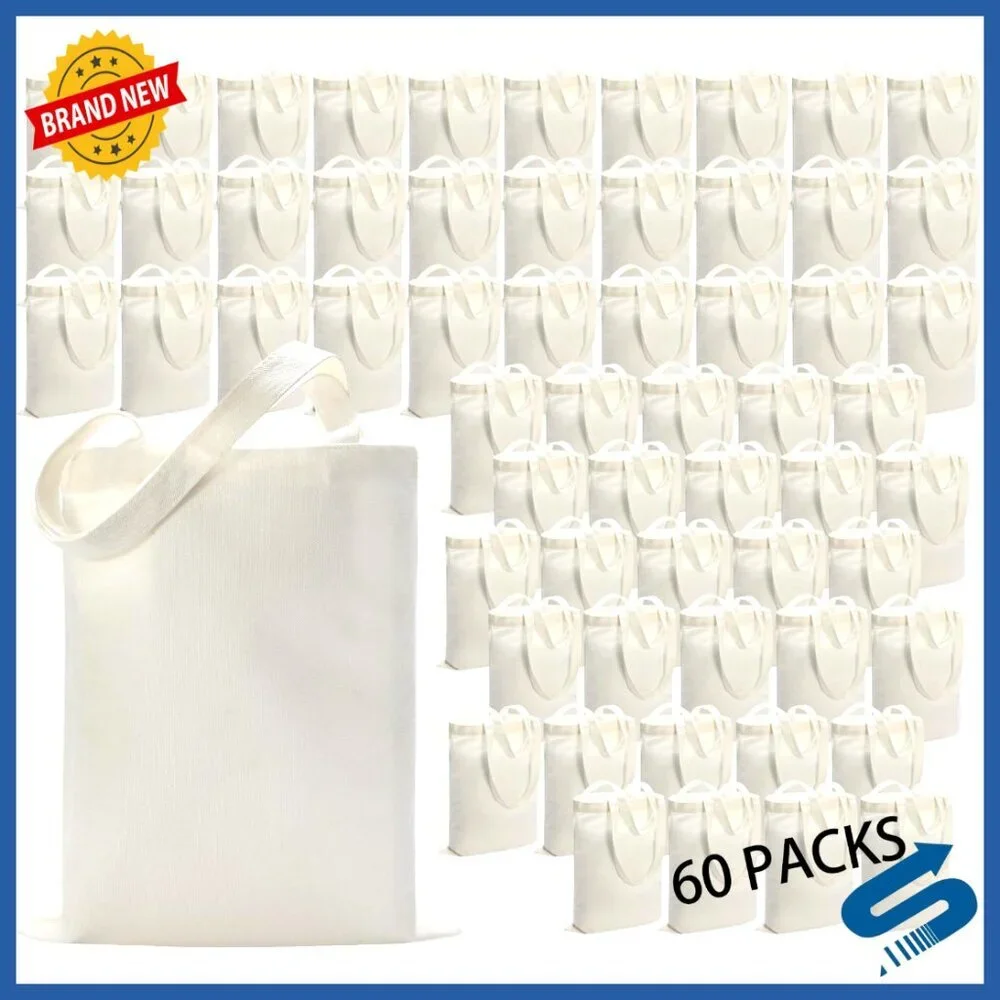 Canvas Tote Bags DIY Craft Sublimation Heat Transfer Reusable Grocery Bags